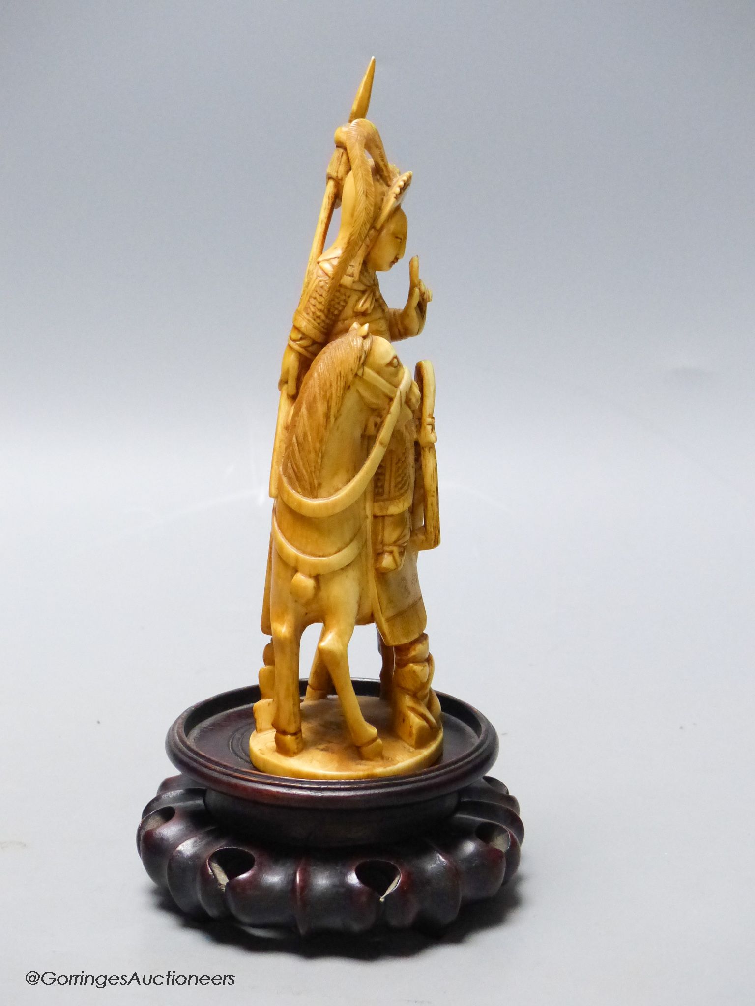 A Chinese ivory group of Hua Mulan, 19th century